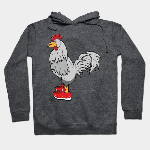 White Chicken With Shoes Hoodie by Dad n Son Designs